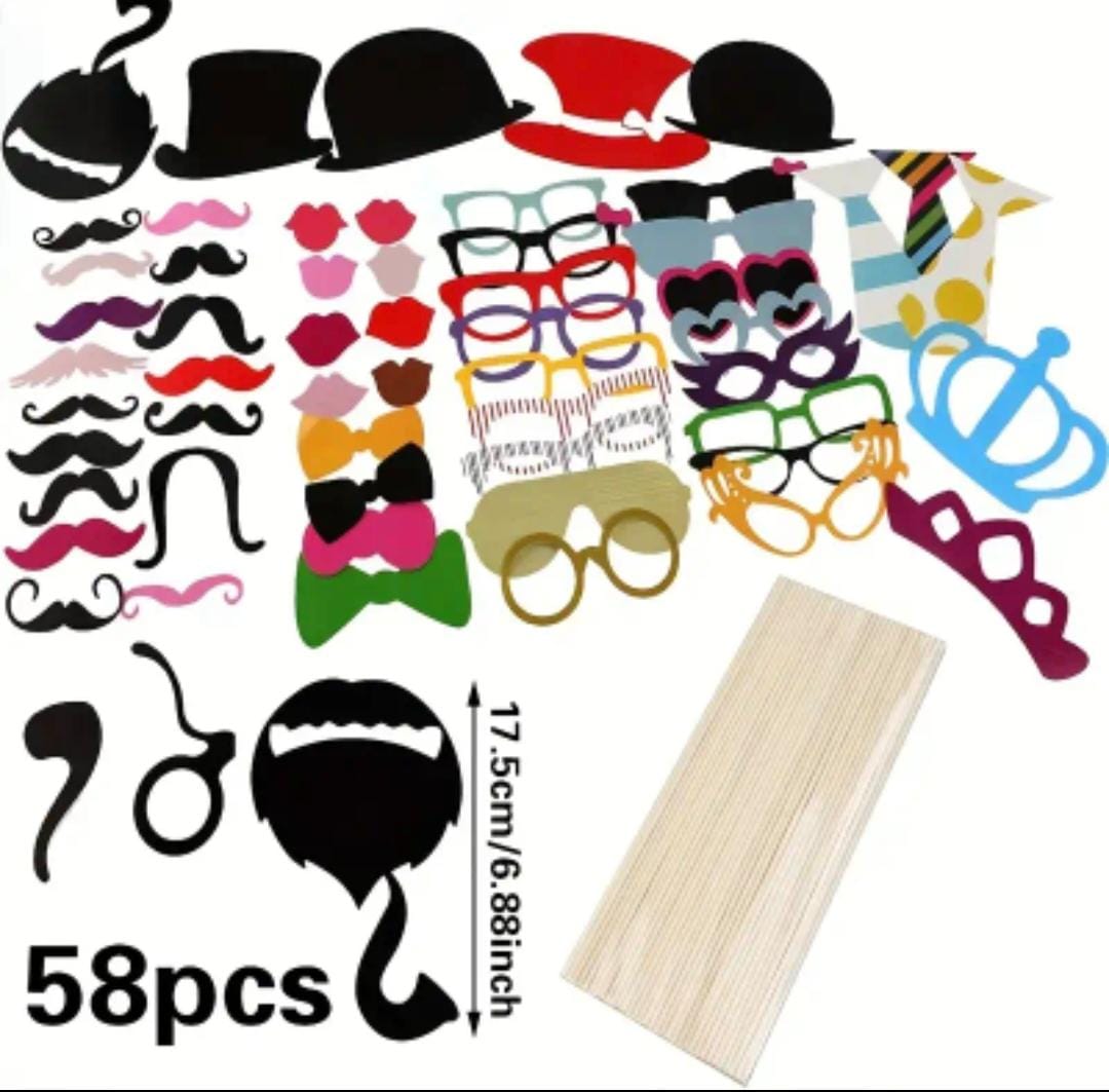 58 Pcs Photo Props
