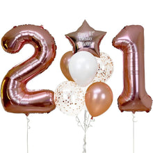 Personalized Rosegold Helium Bunch with Numbers