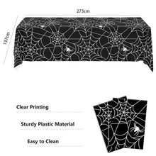 Spider Web Tablecloth for Spooky Party Decorations 54''x108"