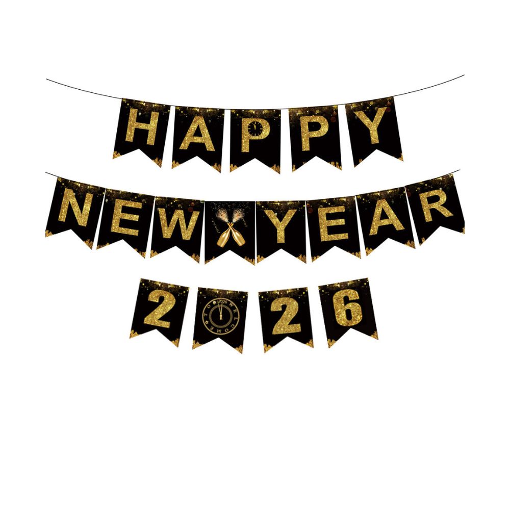 Happy New Year 2026 Paper Banner