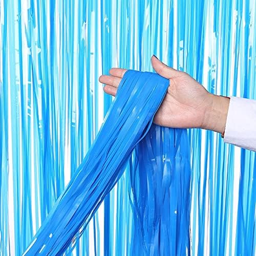 Pastel Dark blue Curtain Foil Tinsel Fringe Curtain, 1m x 2m