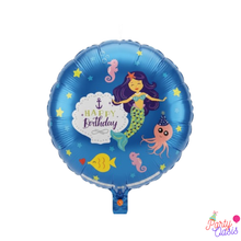 Happy birthday mermaid foil balloon