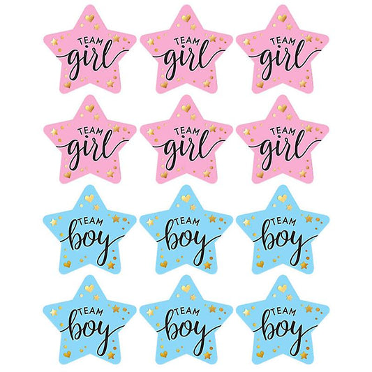 Star team boy or team girl sticker