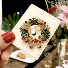 Wreath Metal Pins Christmas Jewelry Gift For Women