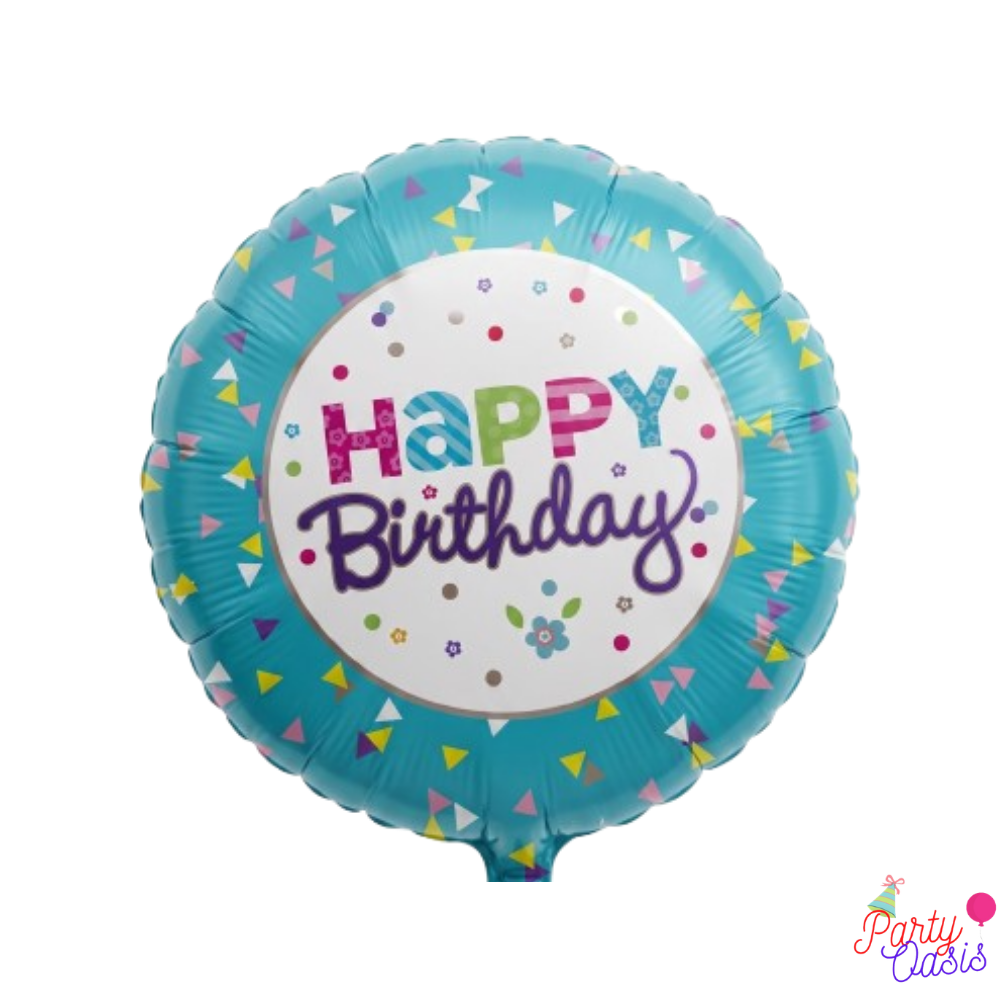 Happy birthday colorful foil balloon