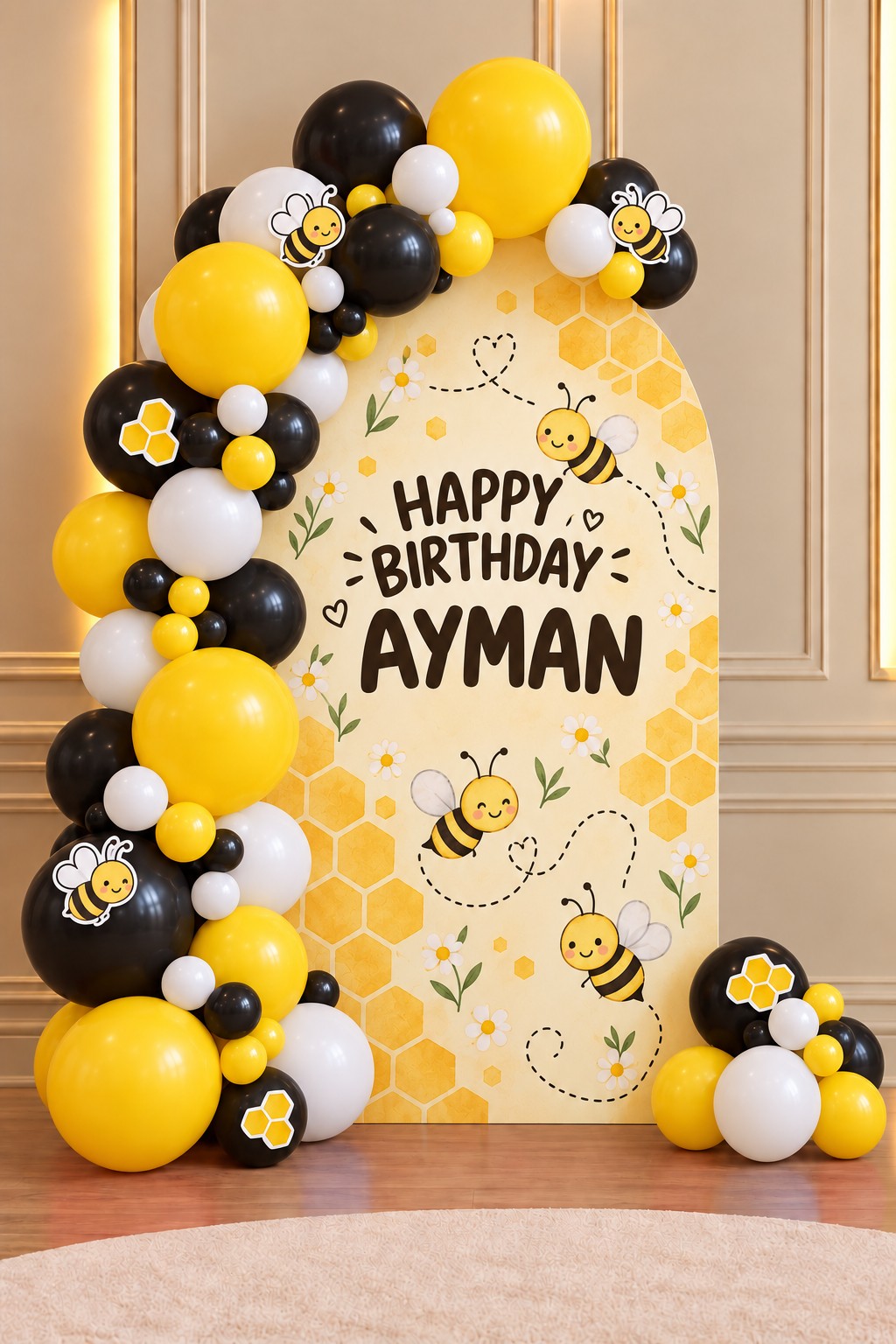 honey bee yellow theme Balloon Garland & Arch Backdrop Decoration