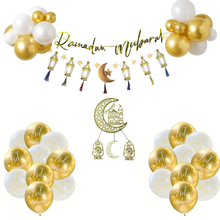Ramadan balloon decoration - white and gold
