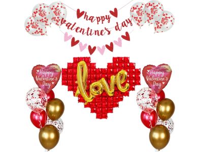 Valentines Day Set With Balloons