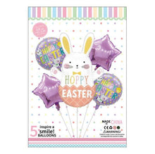 Easter foil balloons - pack of 5 - purple