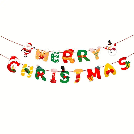 merry christmas paper bunting banner