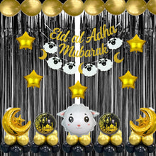 Gold black eid mubarak decoration with sheep
