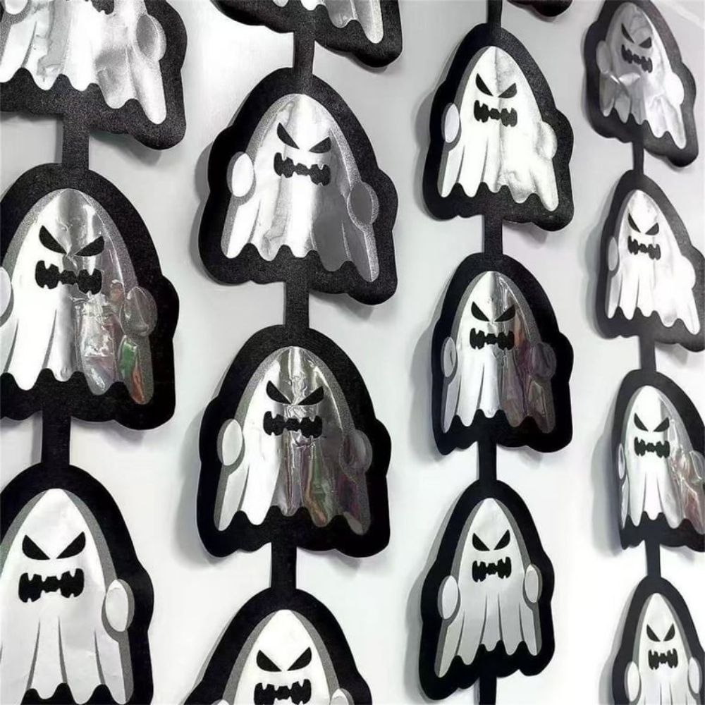 Ghost Theme Rain Curtain, Reusable Spooky Decor For Indoor Outdoor Party Wall Backdrop, Haunting Ambiance Decorations