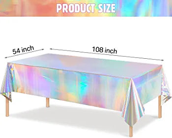 Holographic Iridescence Plastic Tablecloths Laser Table Covers