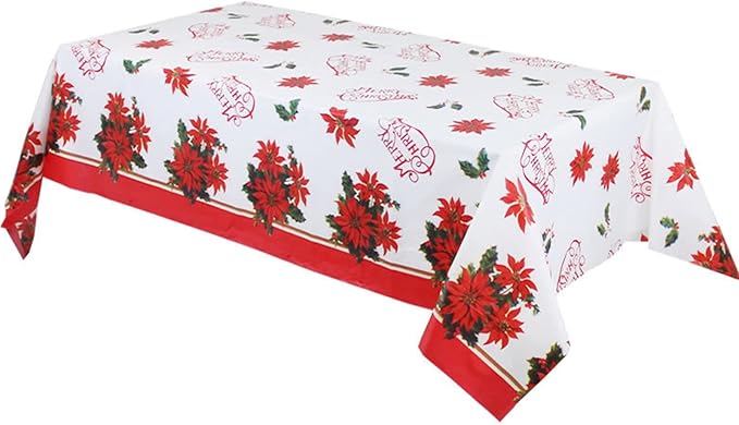 christmas white red table cover