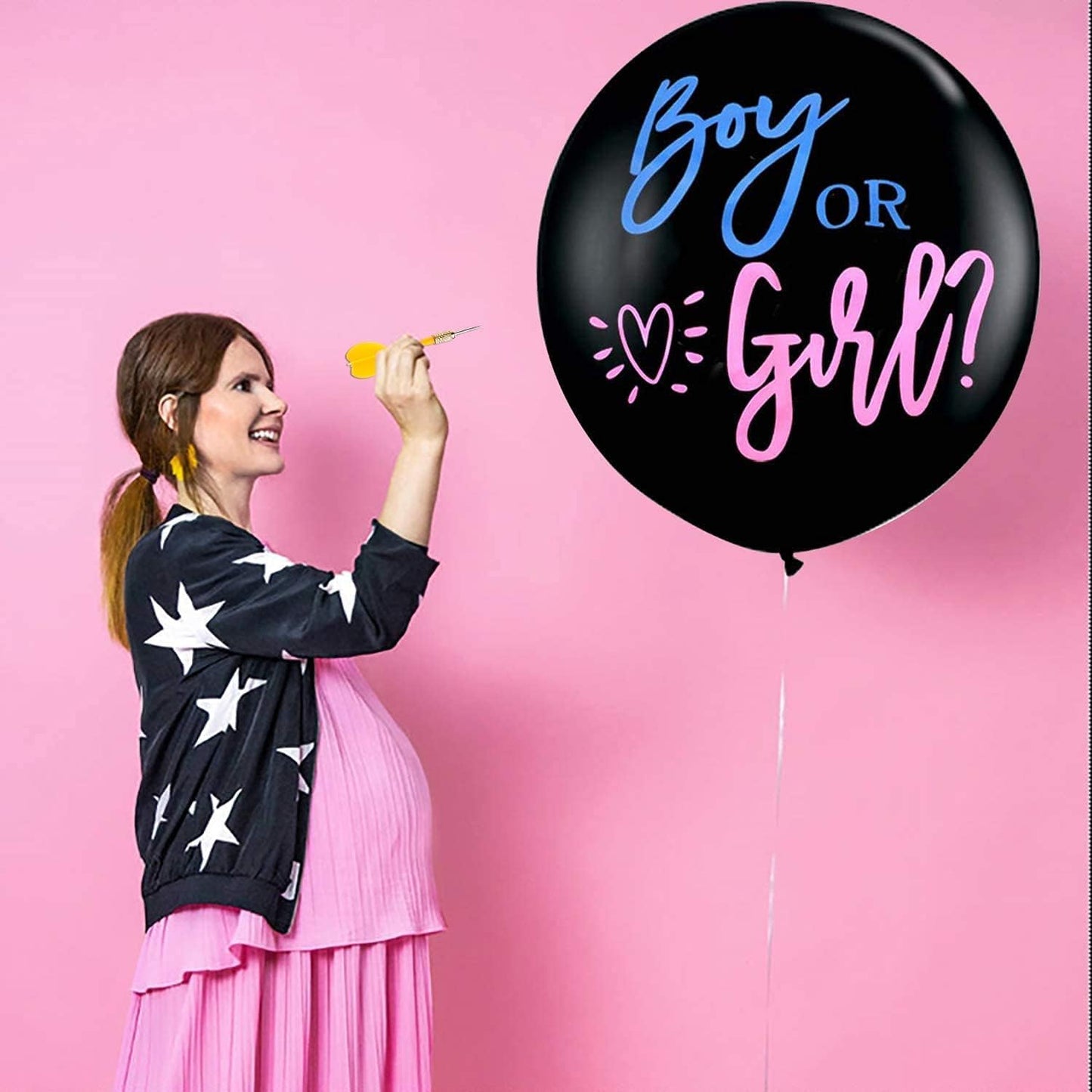Gender reveal balloon and Confetti