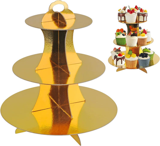 gold cup cake stand