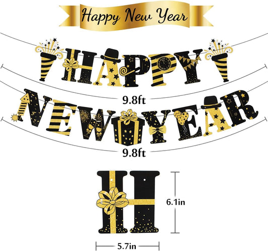 Happy new year 2025 paper banner text