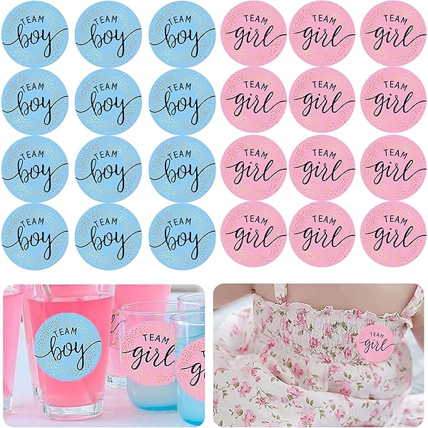 Team boy team girl gender reveal game sticker [ 3 sheets each]