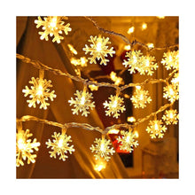 10M - 100 LED Christmas Decorations Snowflake String Lights, Fairy Lights For Xmas - With Plug
