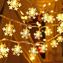 10M - 100 LED Christmas Decorations Snowflake String Lights, Fairy Lights For Xmas - With Plug
