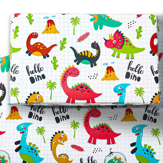 Dino gift wrapping sheet