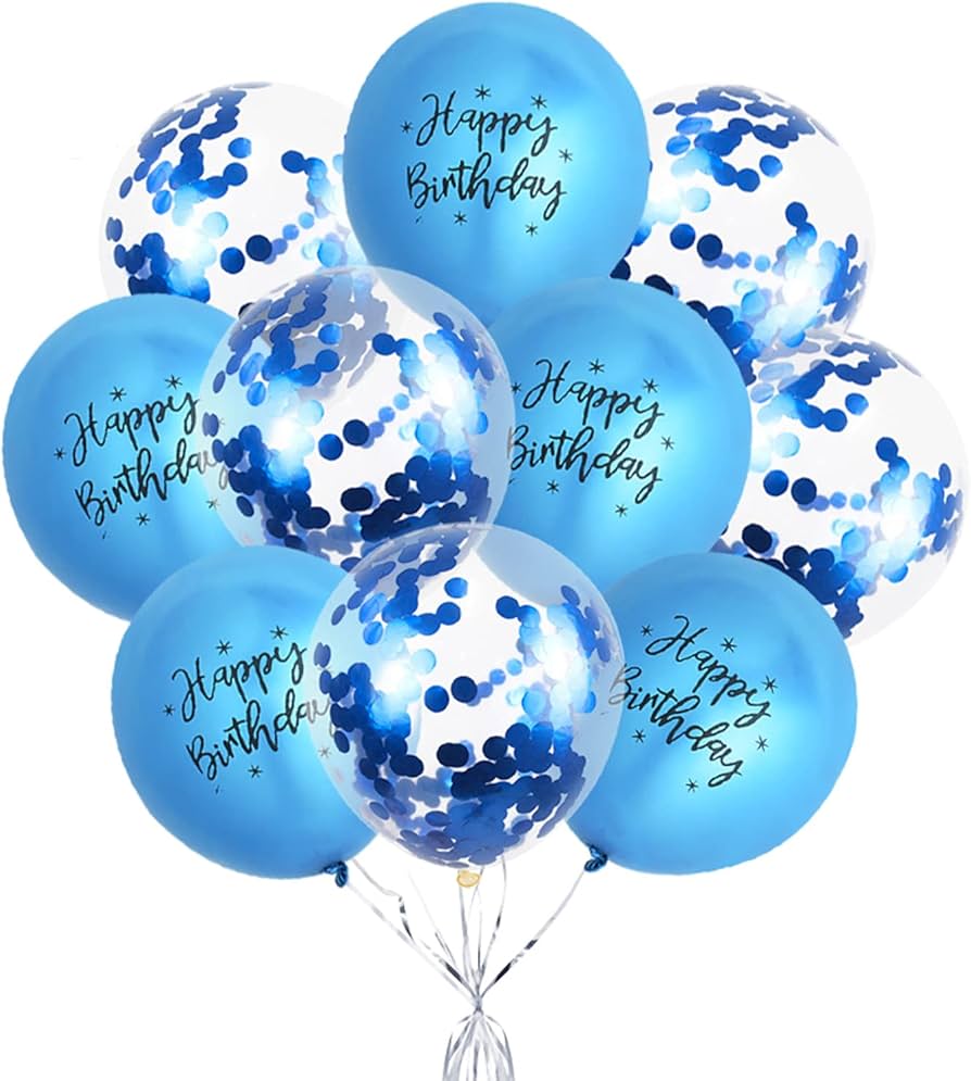 Happy Birthday Helium Balloons - Blue