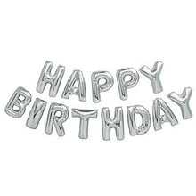Silver Happy Birthday Foil Text Banner - Non Inflated