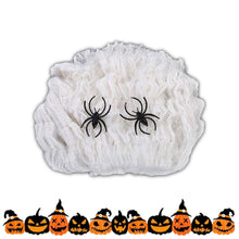White - 1 Bag of Stretchable Spider Web Webbing Cobweb Prop + 2 Fake Spiders