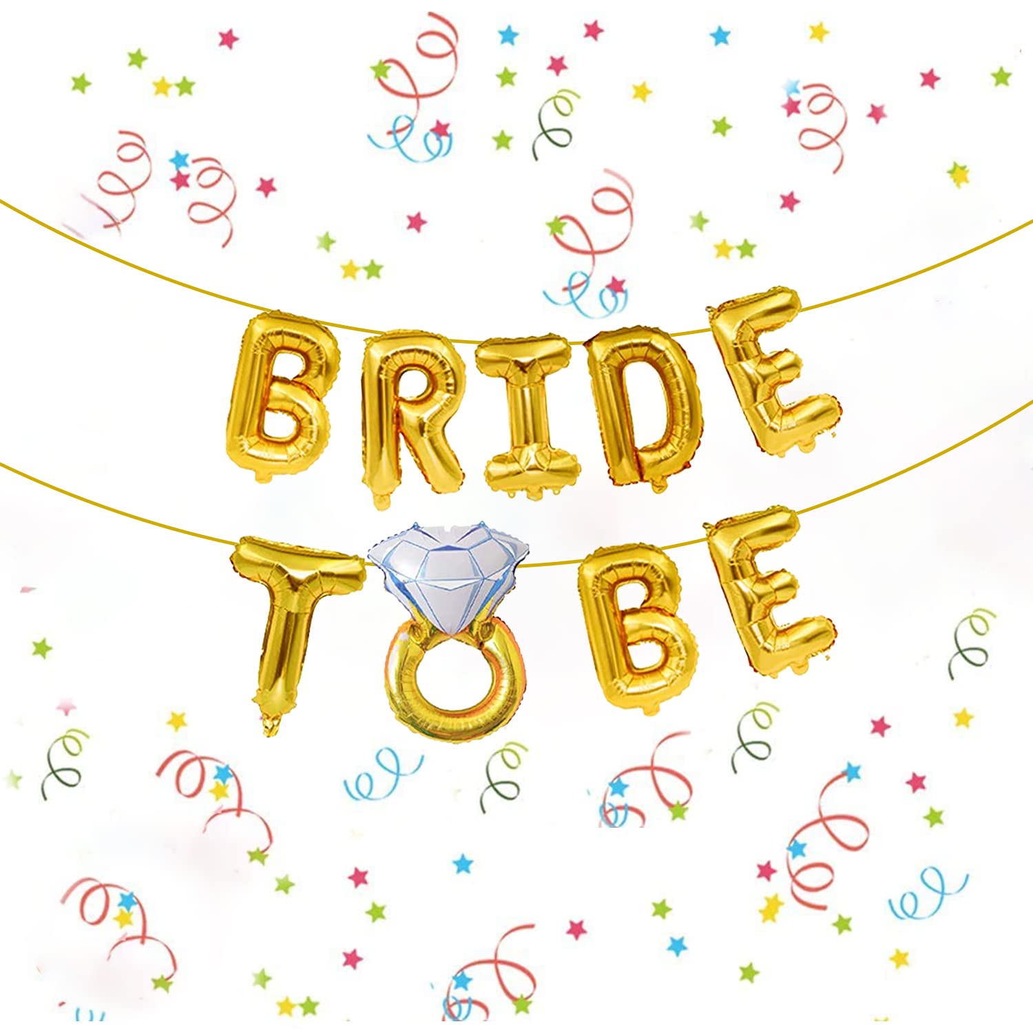 Bride to be Foil balloon - non inflated with ring