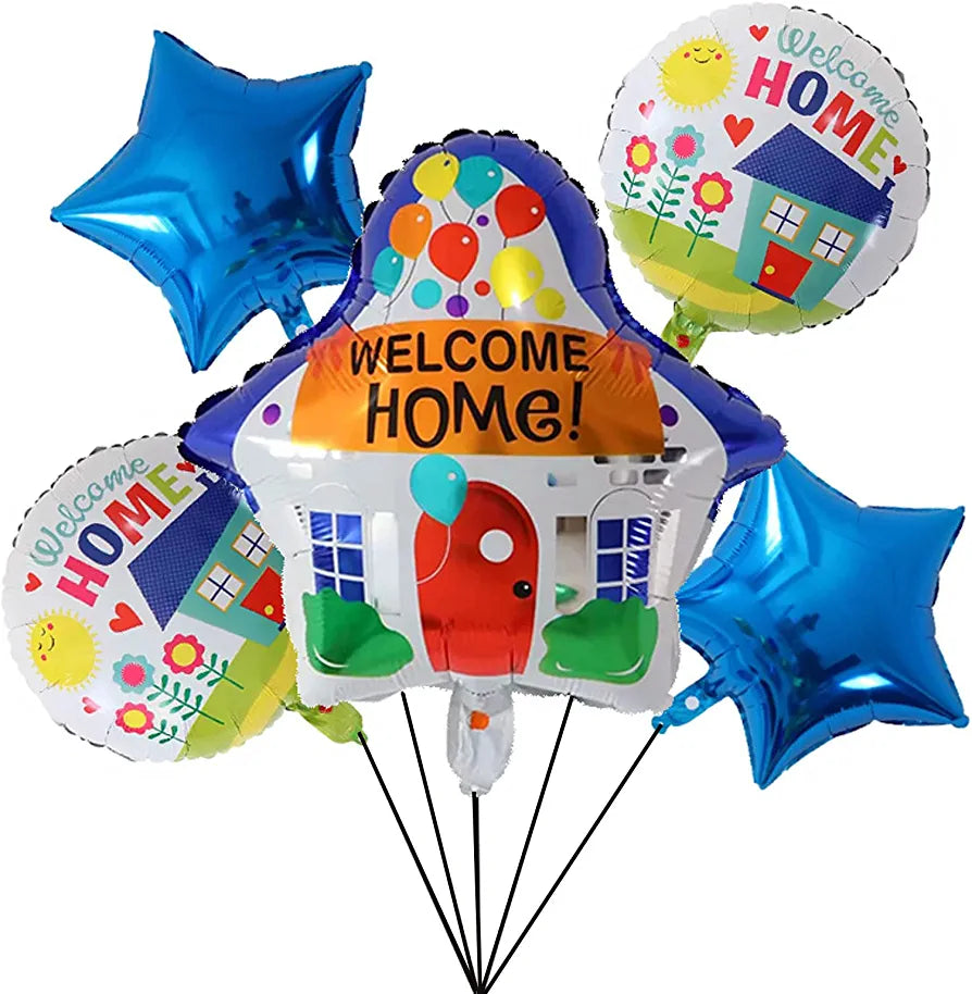 Welcome Home foil balloon pack of 5