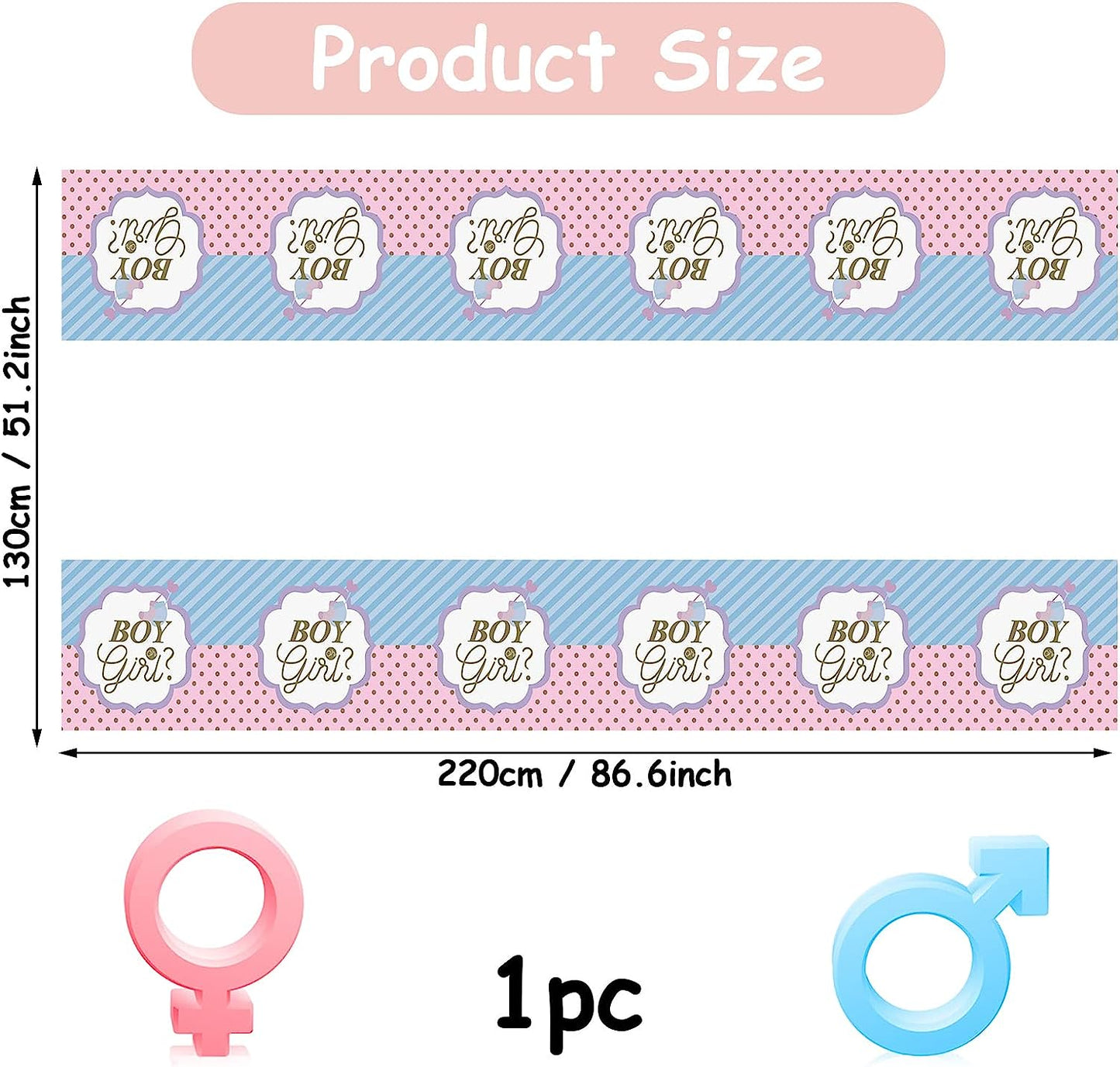 Gender reveal boy or girl baby shower Rectangular Table Covers