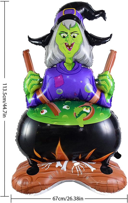 halloween witch and pot foil balloon