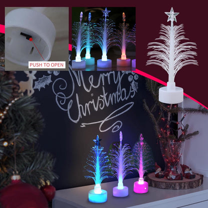 5.3" Fiber Optic Christmas Tree, Tabletop Mini Christmas Tree