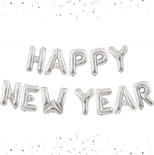 silver happy new year foil balloon