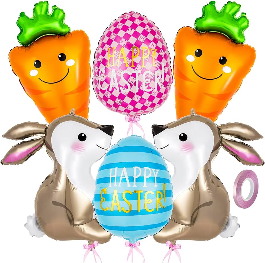 easter foil balloons - pack of 6
