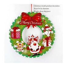 Artificial Wreath Merry Christmas Wreath 1Pcs Christmas Windows Door - paper