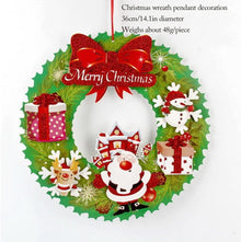 Artificial Wreath Merry Christmas Wreath 1Pcs Christmas Windows Door - paper