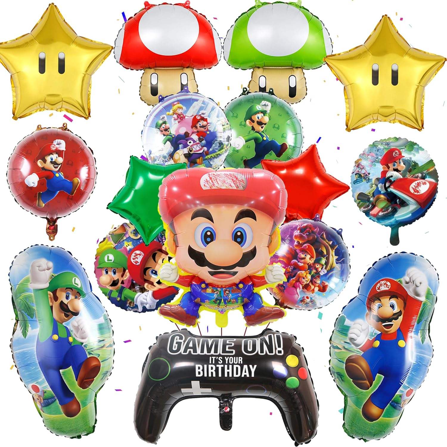 Mario foil balloon set