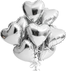 Silver Heart Foil Balloons 18 Inches