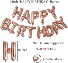 Rosegold Happy Birthday Foil Text Banner - Non Inflated