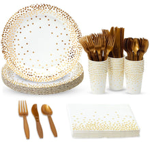 White Gold Party Set Plate Cup Tableware – Serves 10
