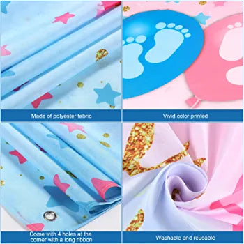 gender reveal back drop 7ft x 5ft