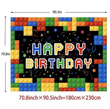Lego building block Birthday backdrop poster