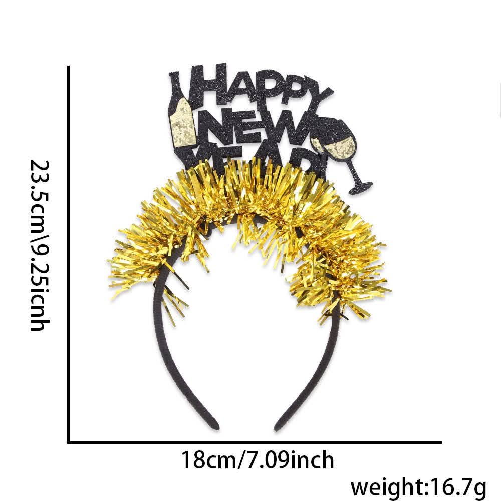 New Year Headband with Glitter 1pc