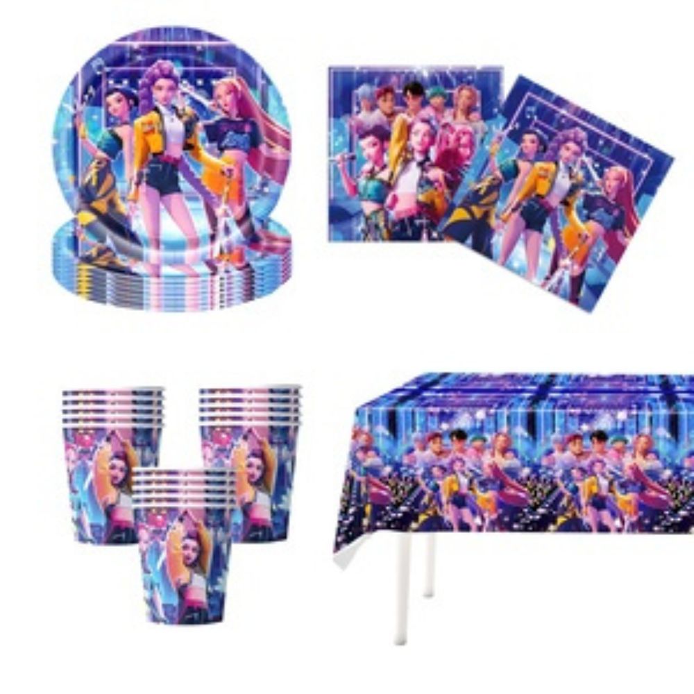 K Pop Plate Cup Tableware Set Serves 10
