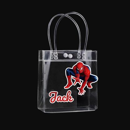 Personalized return gift party favor bags for kids with cartoon character and text of your choice