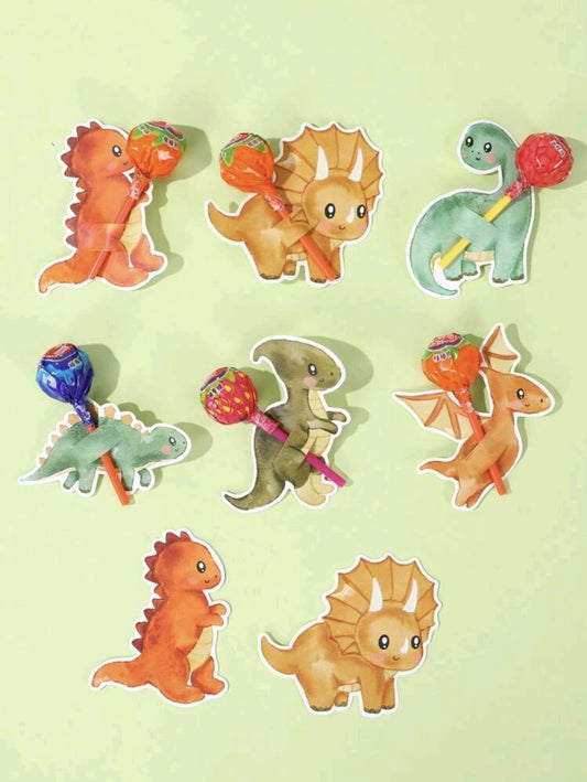 48pcs dinosaur lollipop holder cards