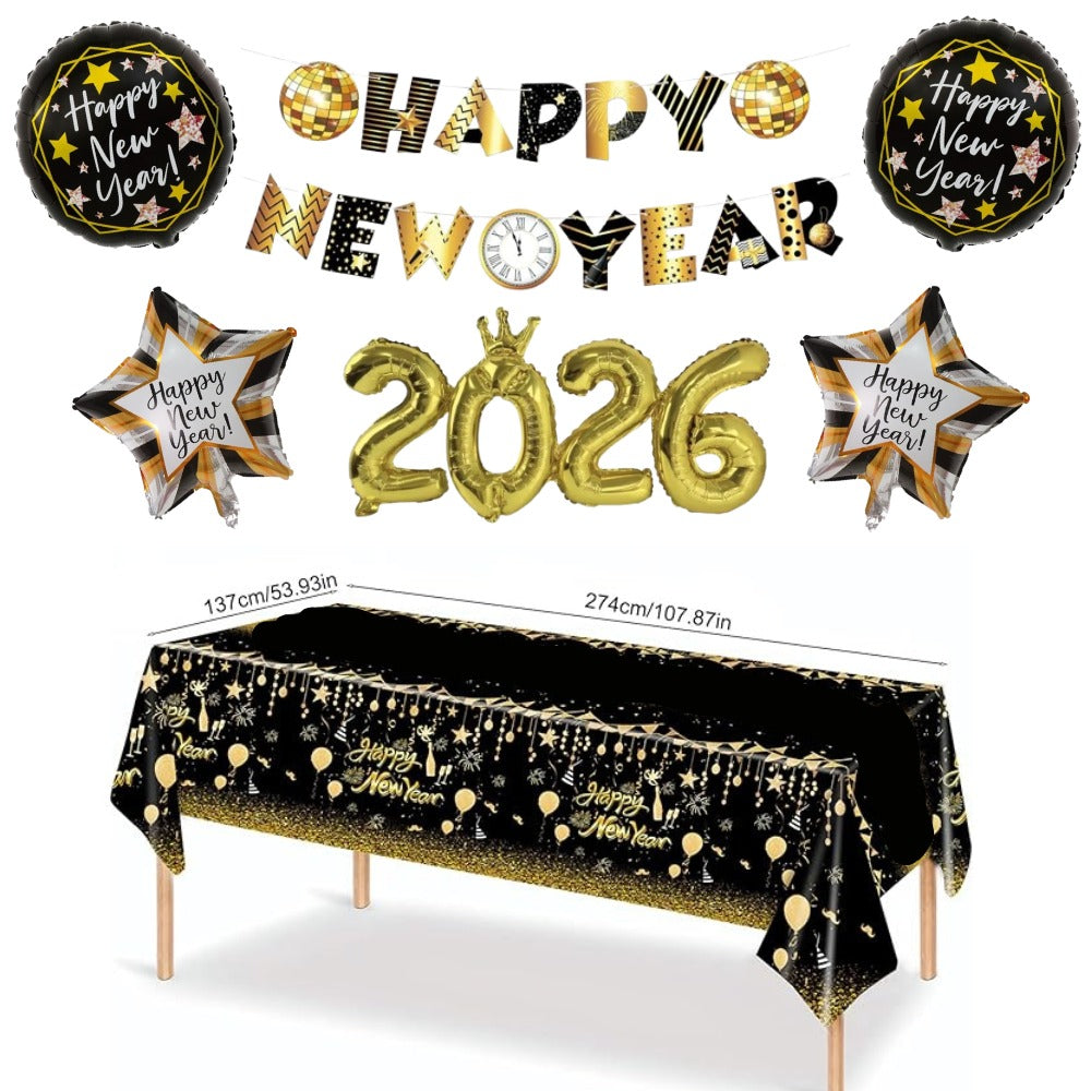 New Year 2026 Simple Decoration Gold