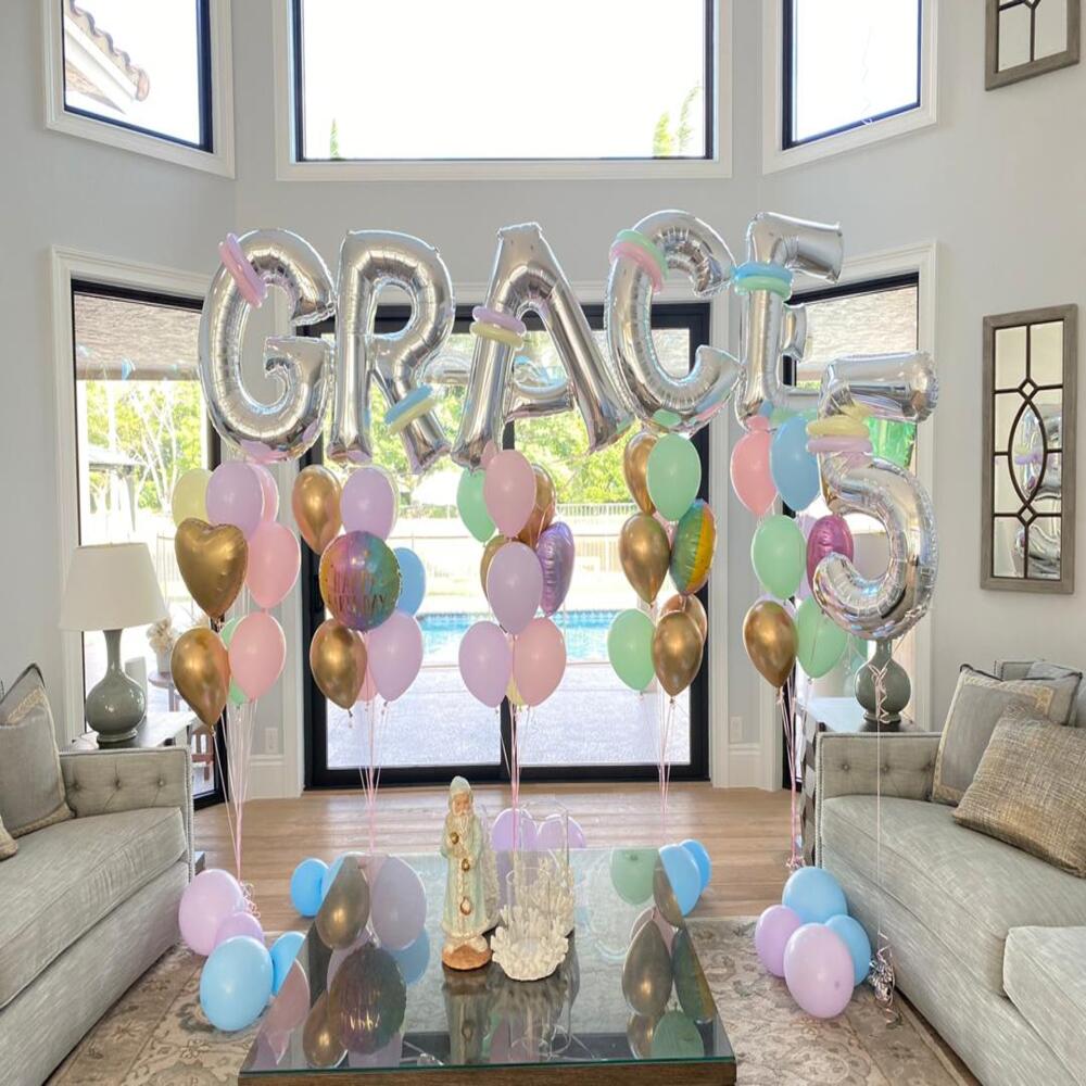 Pastel Name Helium Balloon