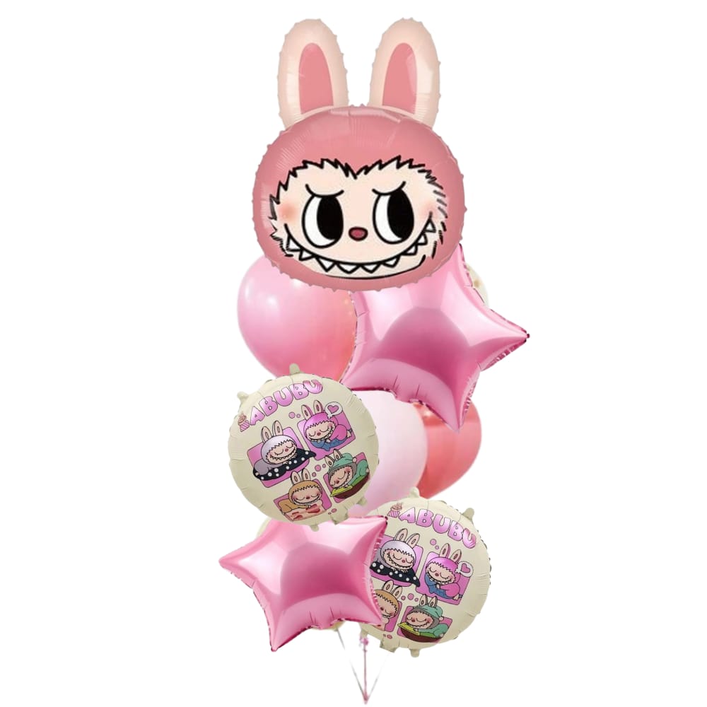 Labubu helium balloon bunch
